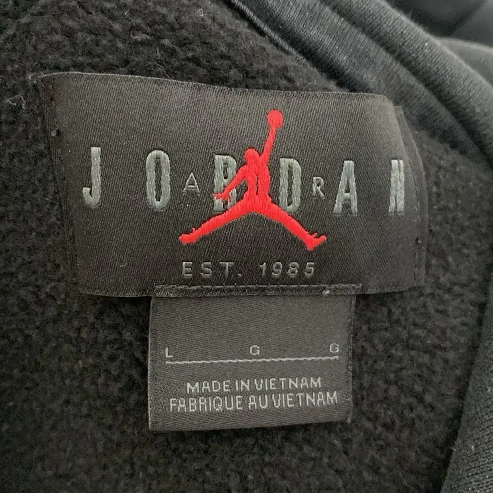 JORDAN Men’s Black Thick Pullover Hoodie Size L